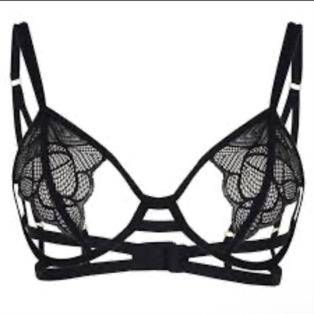 New! Bluebella Emerson open cup Black Lace unlined Strappy Bra 1839